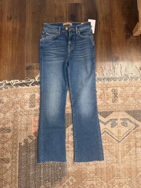 7 For All Mankind Blue High Rise Slim Kick